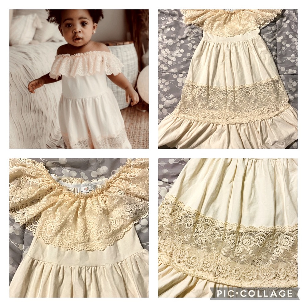 Bailey’s Blossoms knit & flutter lace twirl maxi dress portrait spring Easter